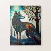 Boho Wolf Surreal Wildlife Art Jigzaag Puzzle Legpuzzel (Verticaal)