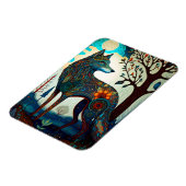 Boho Wolf Surreal Wildlife Art Magnet (Côté Gauche)