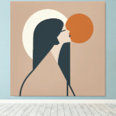 Boho Woman Sun Canvas Afdruk (Insitu (Houten vloer))