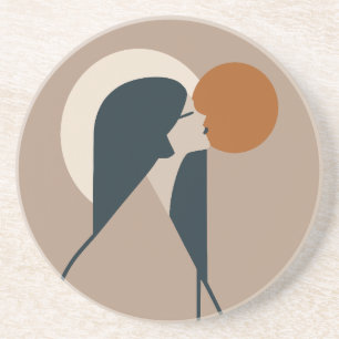 Boho Woman Sun Zandsteen Onderzetter