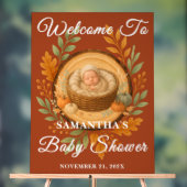 Boho Wood Slice Baby shower d'automne Bienvenue (Neutre)