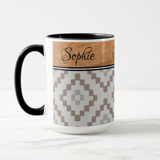 Boho Woodgrain Mok (Links)