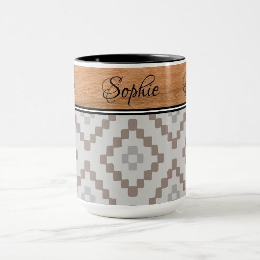 Boho Woodgrain Mok (Midden)