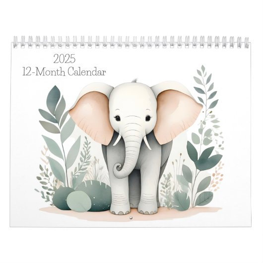 Boho Woodland Animals 2025 Calendrier 12 mois (Protection)