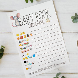 Boho Woodland Animals Baby shower boek Emoji spel Flyer
