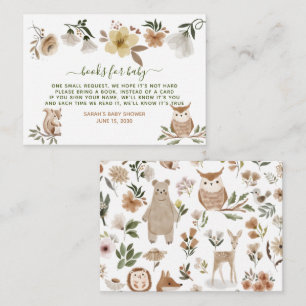 Boho Woodland Animals Baby shower Boekaanvraag Informatiekaartje