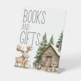 Boho Woodland Animals Baby shower Boeken Geschenke Reclamebord Met Voetstuk