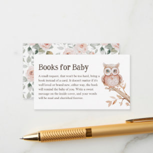 Boho Woodland Animals Baby shower Boeken voor Baby Informatiekaartje