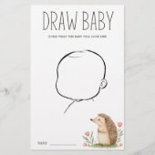 Boho Woodland Animals Baby shower Draw Baby Game Flyer (Voorkant)