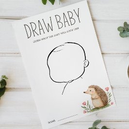Boho Woodland Animals Baby shower Draw Baby Game Flyer