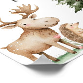 Boho Woodland Animals Baby shower Kaarten Geschenk Poster (Hoek)