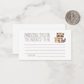 Boho Woodland Animals Baby shower Ouderschap Tips Notitiekaartje (Voorkant / Achterkant in situ)