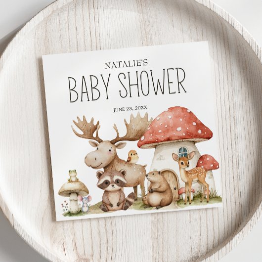 Boho Woodland Animals Baby shower Servet