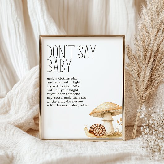 Boho Woodland Animals Baby shower Spelbord Poster