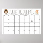 Boho Woodland Animals Douche Guess Vervaldatum Tek Poster (Voorkant)