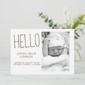 Boho Woodland Animals Fotoaankondiging Baby Kaart (Staand voorkant)