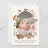 Boho Woodland Animals geboorte aankondiging (Voorkant)