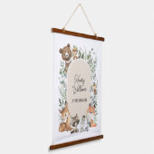 Boho Woodland Animals Greenery Neutral Nursery Hangend Wandkleed (Gebogen)