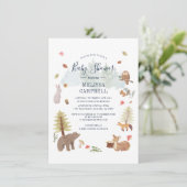 Boho Woodland Animals Herfst Baby shower Kaart (Staand voorkant)