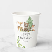 Boho Woodland Animals Rustic Baby shower Papieren Bekers (Achterkant)
