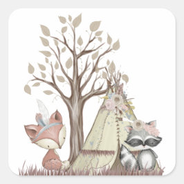 Boho Woodland Animals Stickers