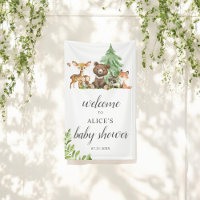 Boho Woodland Animals Welcome Baby shower Banner