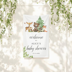 Boho Woodland Animals Welcome Baby shower Banner