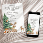 Boho Woodland Animaux Baby shower Invitation