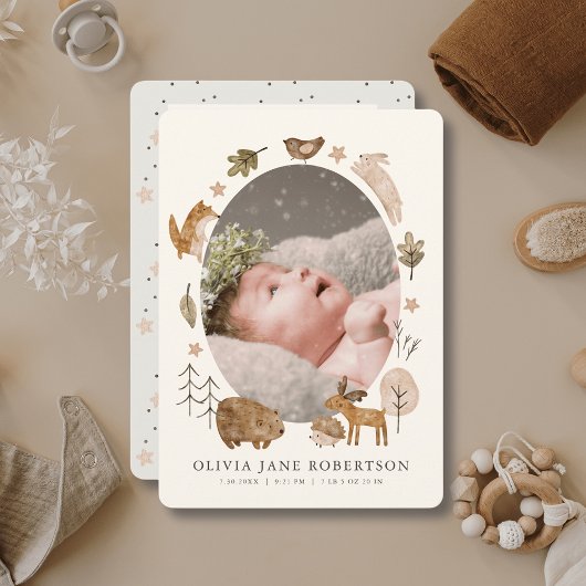 Boho Woodland Animaux Faire-part de naissance