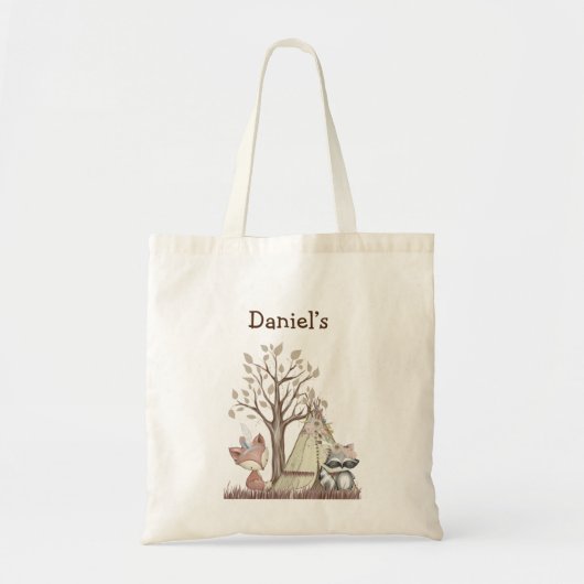 Boho Woodland Animaux Nursery Sac fourre-tout (Devant)