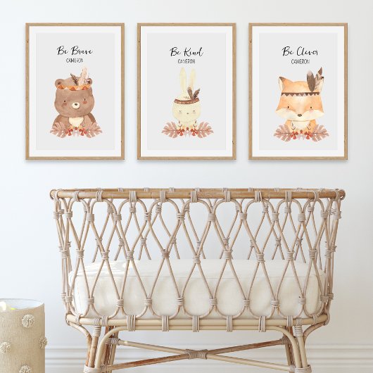 Boho Woodland Animaux Personnalisé Baby Nursery