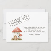 Boho Woodland Animaux Photo Baby Faire-part (Dos)