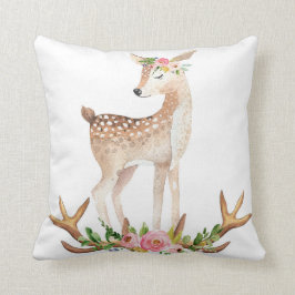Boho Woodland Antlers Baby Girl Nursery Pillow Kussen