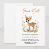 Boho Woodland Baby shower animal Invitation (Devant / Derrière)