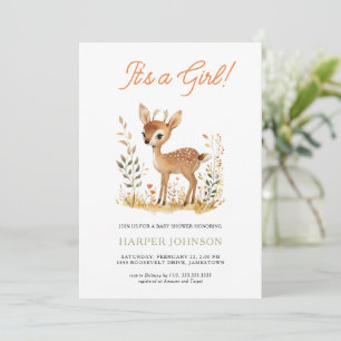 Boho Woodland Baby shower animal Invitation