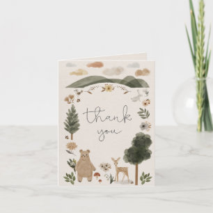 Boho Woodland Baby Shower Bedankkaart Aankondiging