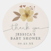 Boho Woodland Baby shower Favor Sticker (Voorkant)