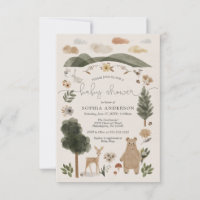 Boho Woodland Baby shower Invitation Kaart