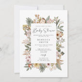 Boho Woodland Baby shower Invitation Kaart (Voorkant)