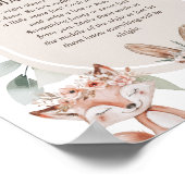 Boho Woodland Baby shower 'Late Night Diaper' Poster (Hoek)