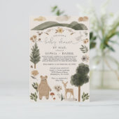 Boho Woodland Baby shower Par Mail Invitation Card (Debout devant)