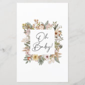 Boho Woodland Baby shower Predications & Advice (Achterkant)