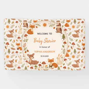 Boho Woodland Baby Shower Rustieke Bosdieren Spandoek