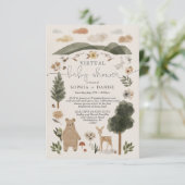 Boho Woodland Baby shower virtuel carte d'invitati (Debout devant)