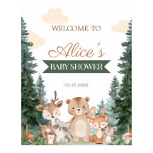 Boho Woodland Baby Shower Welkom Bord