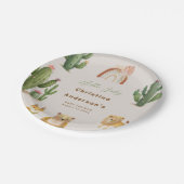 Boho Woodland Beer Lion Fox Cactus Baby shower Papieren Bordje (Gekanteld)