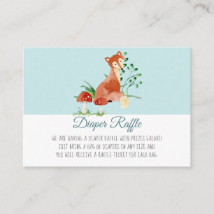 Boho Woodland Boy Fox Baby shower Diaper Raffle Informatiekaartje
