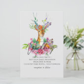 Boho Woodland Deer Floral Budget Wedding Invites (Staand voorkant)
