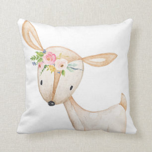 Boho Woodland Deer Waterverf Baby Nursery Pillow Kussen