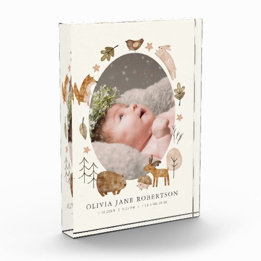 Boho Woodland Dieren Baby Fotoblok (Links)